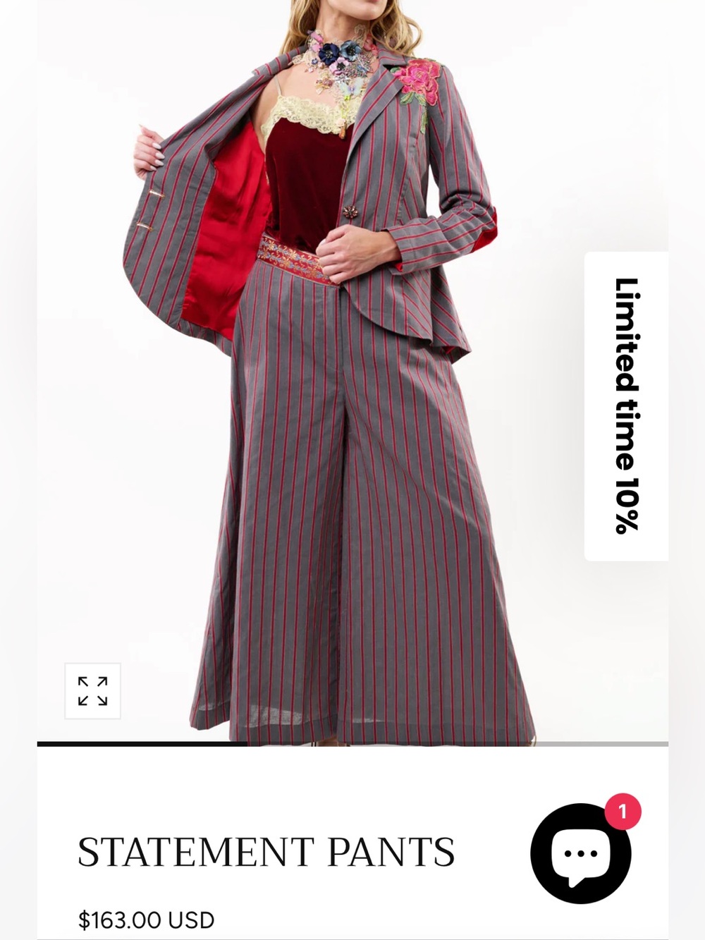 NWT Aratta Silent Journey- Striped Statement Pants - Picture 3 of 12